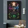Frame of Solid Wood Arcane League of Legends Poster Game Role Jinx V Jess Yasuo Canvas Painting Wall Painting Painting Bar Home Decor Individual Color