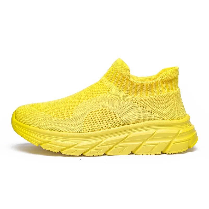 Fashion Green Men Sneakers Breathable Slip On Jogging Shoes Lightweight Trainers Sneakers Women Sports Shoes