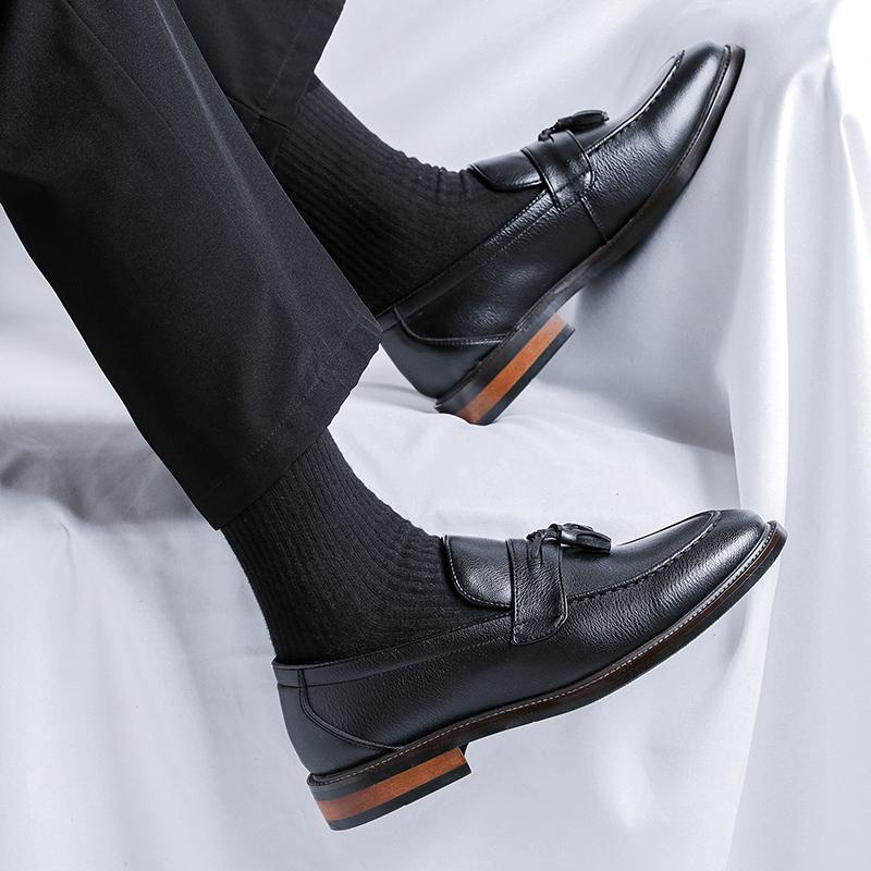 Fashion Men Pointed Casual Shoes 2025 Spring New Business Derby Shoes Anti-slip Wear Breathable Casual Shoes Light Office Workplace Shoe