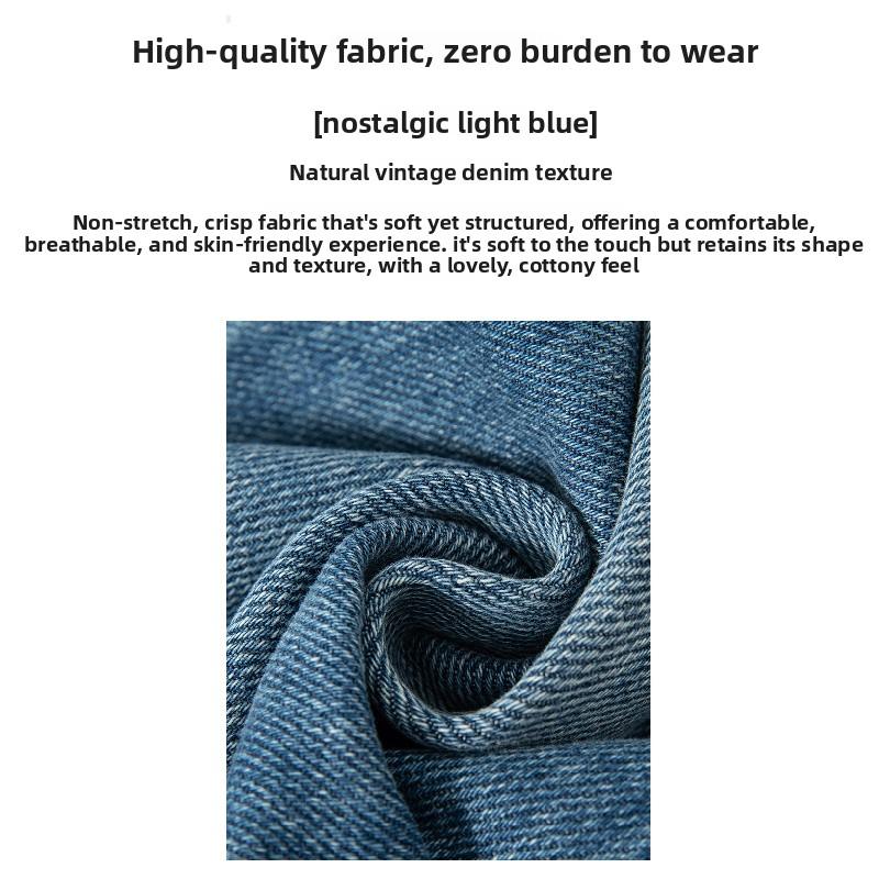 26-year-old Women's Straight-leg Jeans In Beige Color, High-waisted, Floor-length, Loose-fitting, Wide-leg, Slim-fit Denim Pants