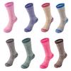 1 Pair Women Winter Socks Mid-tube Cotton Socks Elastic Rib Cuffs Socks for Hiking Sports Machine Washable Keep Warm Anti-slip Daily Stockings