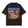 There Is Motion At Your Front Door Tung Tung Tung John Pork Men T Shirts Washed Vintage Tee Shirt Short Sleeve Crewneck Tshirt