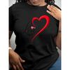 Short-Sleeve T-Shirt, Featuring Personalized Letter Designs, Short-Sleeve Top, Women'S Clothing, Versatile Everyday Wear, Round Neck Top