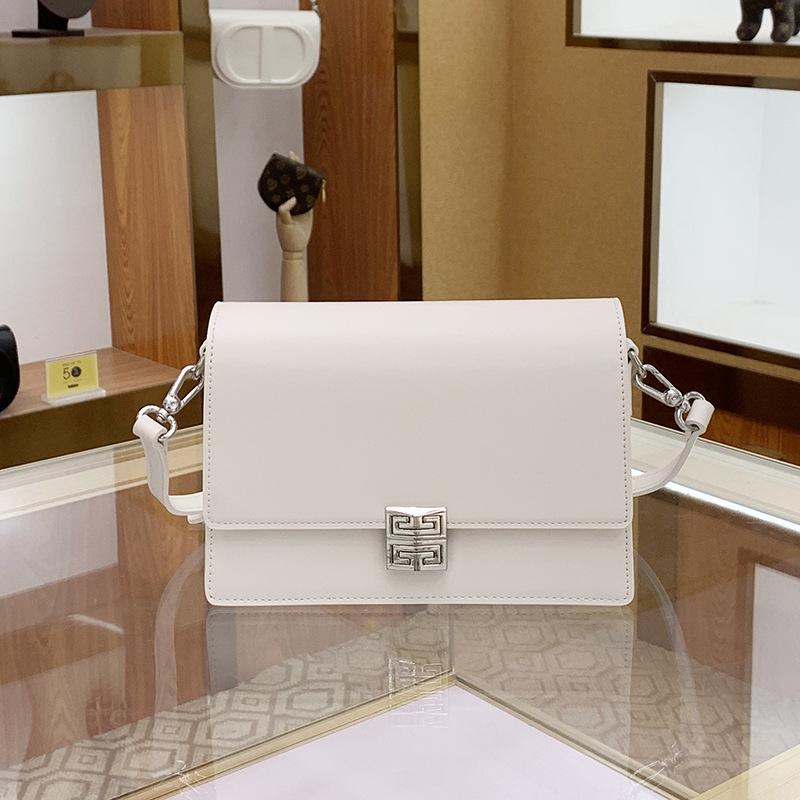 

Женская кожаная сумка через плечо класса люкс 2024 года — элегантная, квадратная сумка-мессенджер для модного и универсального ношения белый
