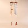 1Pc 6 Tubes Aluminum Pipe Wind Chimes With Hook And Wooden Leaf Hanging Tag Balcony Corridor Decoration Birthday Gift