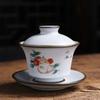 160ml Ceramic Gaiwan Ru Kiln Three-Talent Gaiwan Vintage Tea Bowl