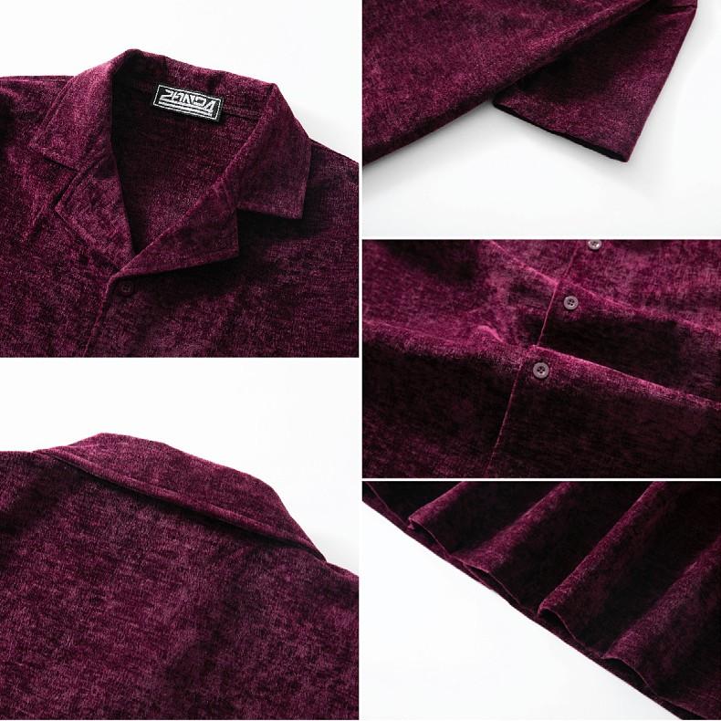 Men's Summer Loose Trend Short Sleeve Shirt Cuban Collar Short Sleeve Shirt