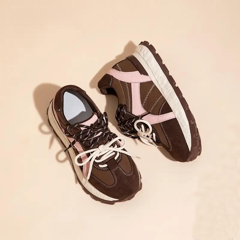Fashion Women's Fashion Chunky Platform Sneakers Spring Summer New Platform Breathable Mesh Shoes for Women Rubber Soled Sports Shoes