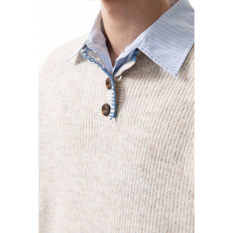 51 Hip-Hop Vibe American Street Style Casual Couple Knitwear Unisex Winter Trendy Brand Loose Versatile Color-Block Sweater