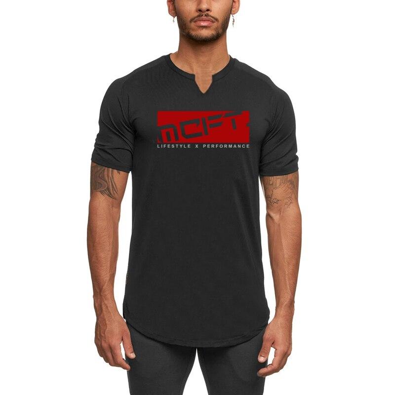 Muscleguys Letní Prodyšné Fitness Tréninkové Oblečení Pánská Móda Ležérní Topy s krátkým rukávem