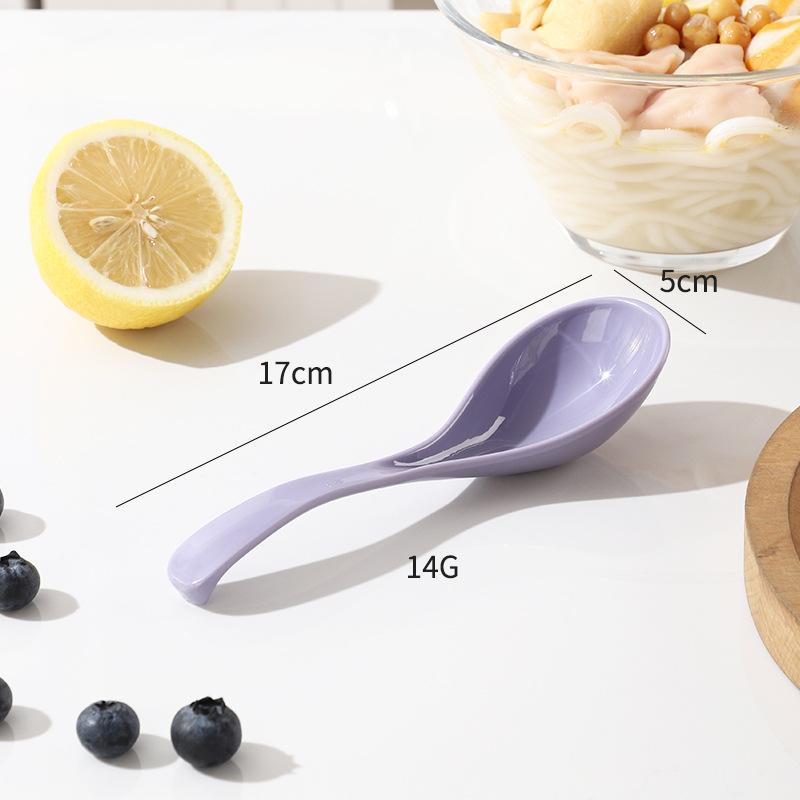 Spoon - Household High-temperature Resistant Anti-drop Clear Soup Deep-mouth Ramen Spoon, Rice Noodle Long-handled Plastic Soup Spoon