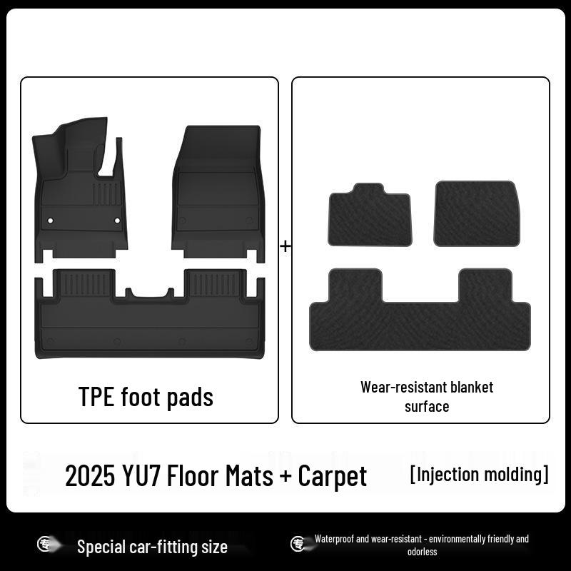 Xiaomi Yu7 TPE Waterproof Car Mats: Foot, Trunk, Backrest, and Side Bag Mats