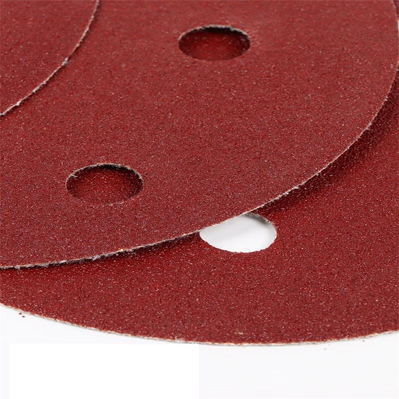 JIKFU 5-inch 6-Hole Self-Adhesive Flocking Sandpaper Discs