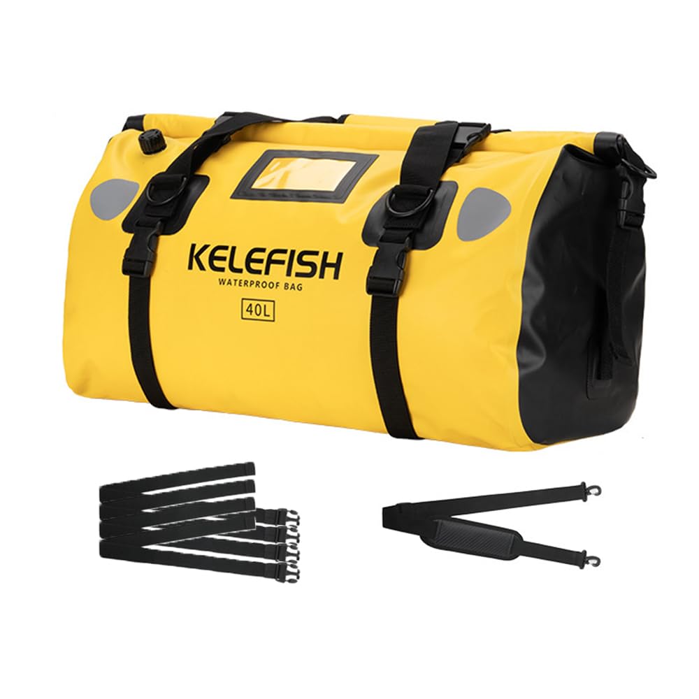 40L Waterproof Duffel Motorcycle Travel Dry Bag with Quick Fastening Straps for and Camping Bag, Bike, Kayak, Rafting, Boating,