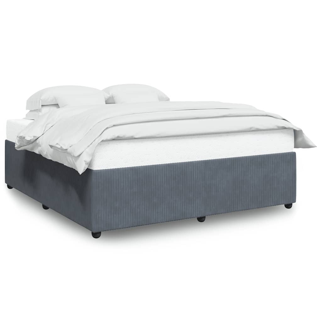 Bed Frame without Mattress Dark Grey 180 x 200 cm Velvet