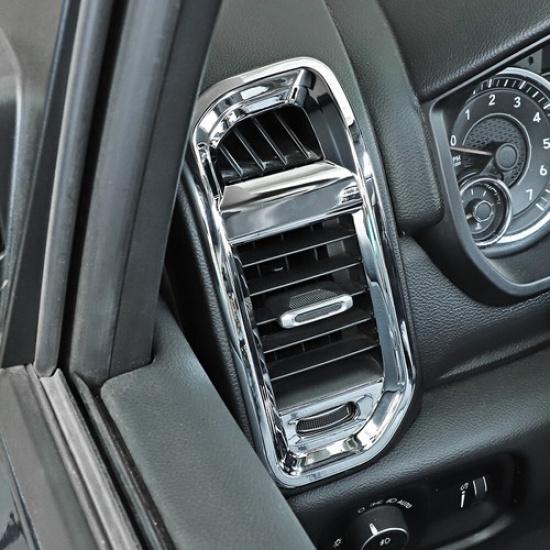 Car Center Console Side Air Vent Outlet Frame Trim For Dodge Ram 1500 18+ Chrome