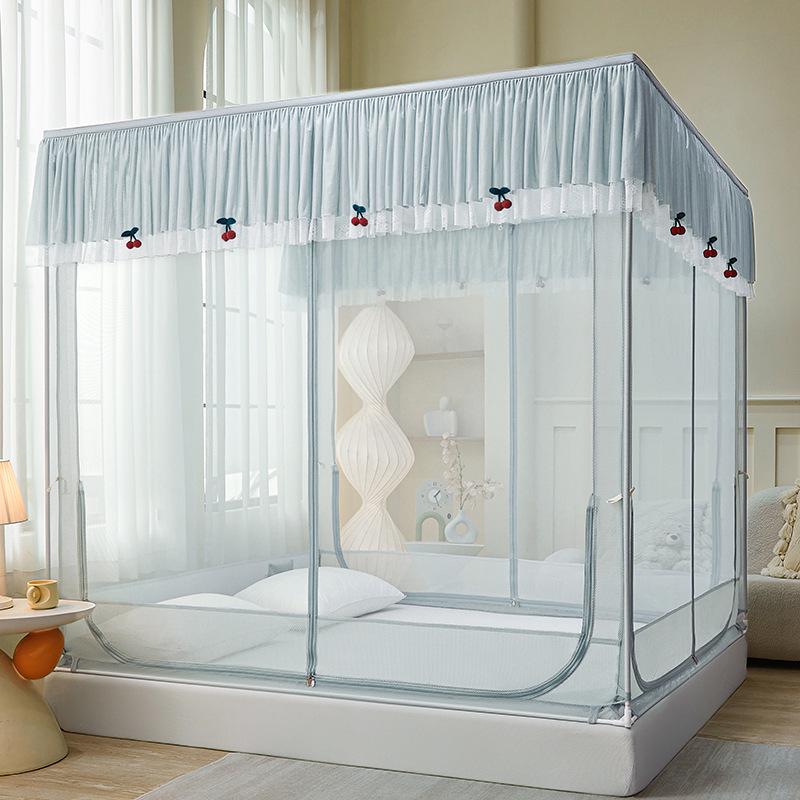 Lace Trim Mosquito Repellent Princess Bedside Canopy