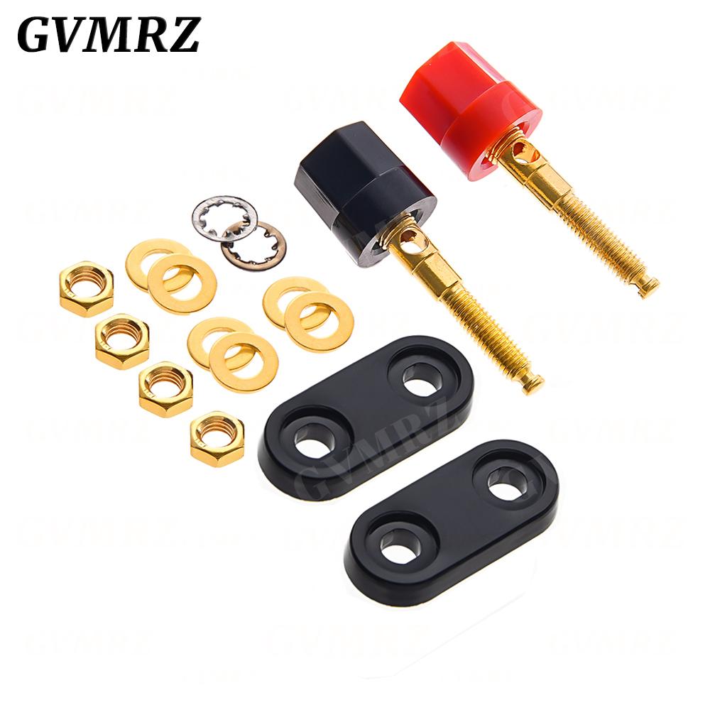 1PCS Banana plugs Couple Terminals Red Black Connector Amplifier Terminal Binding Post Banana Speaker Plug Jack