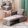 Upholstered Bed Sofa Bed 3 In 1 Multifunctional Sofa Bed, Linen Fabric Sofa with Adjustable Backrest, Lounge Sofa for Small Spaces