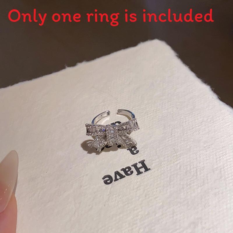 Copper Butterfly Knot Zircon Ring For Ladies Casual Daily Accessories StyleA