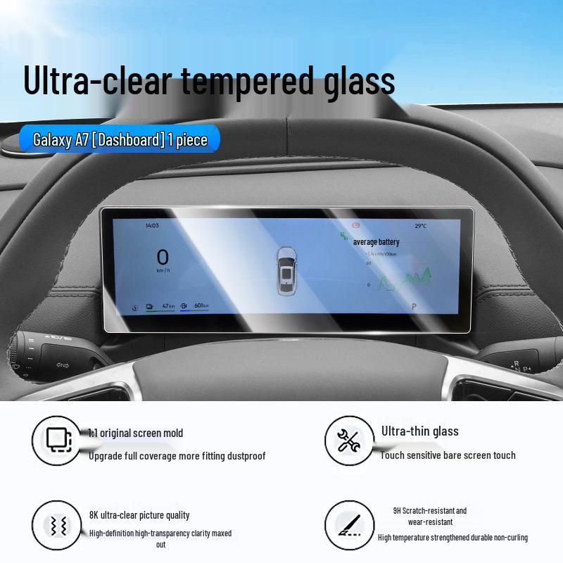 Geely Galaxy A7 Tempered Glass Screen Protector: Navigation Dashboard Film for Car Interior Enhancement