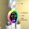 Rechargeable Table Lamp for Study, Desk Lamp Reading Light Led Table Light with Fan, Led Clock Dispaly Reading Lamp