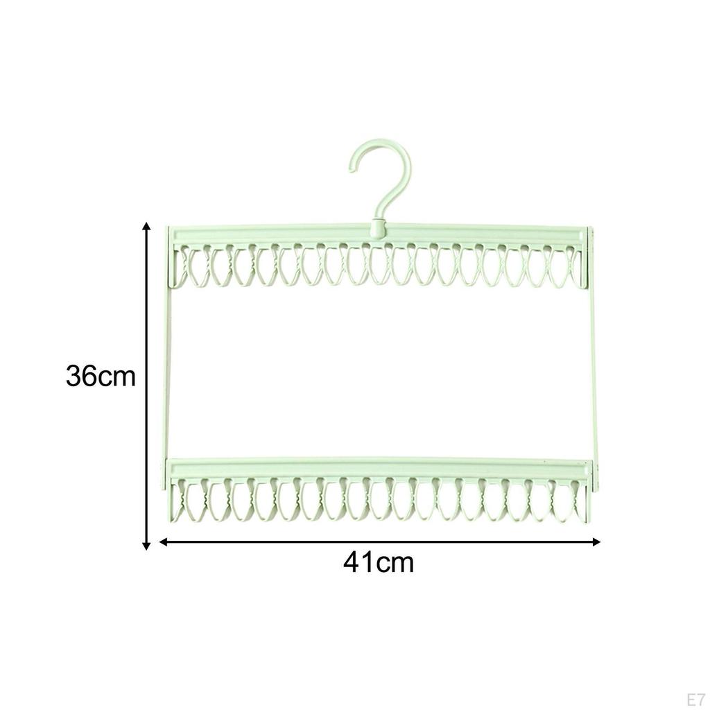 Clothes Drying Hanger with Clips ,Underwear Hanger, Windproof Laundry Rack, Sock Rack