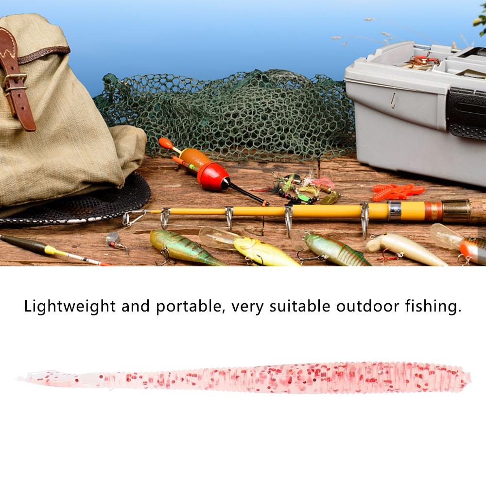 40PCS Soft Simulation Fishing Lure 10cm Fishing Bait Earthworm Bait  Freshwater Fishing