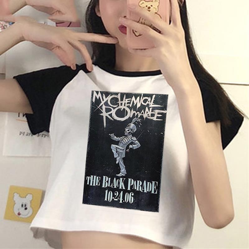 My Chemical Romance Mcr Dead New T-Shirt Black Short Sleeve Parade Punk Emo Rock Summer T Shirts Casual Crop Tee Shirt Clothes