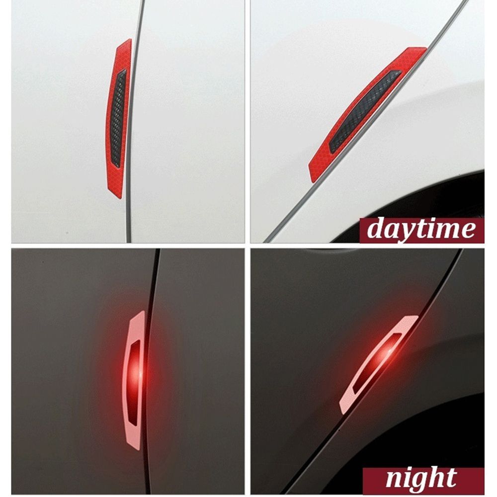 4Pcs New Alarm Protector Door Sticker Car Reflective Strips Anti-Collision Safety Warning