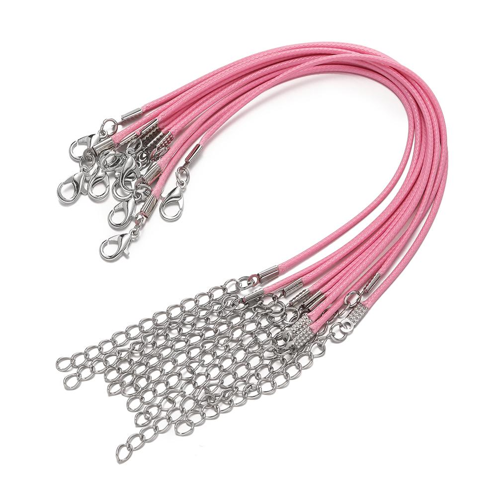 10pcs/Lots 1.5/2mm PU Leather Bracelet Cord  Kit Wax-Coated Braided Strings With Charms for Bracelet Jewelry Making Supplies