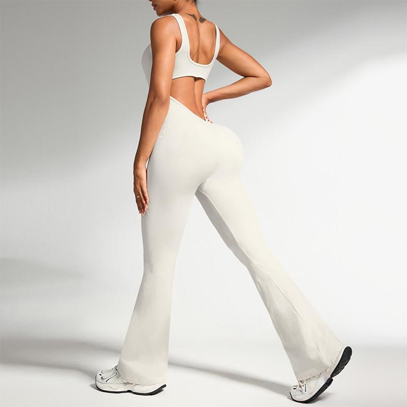 Women s Sexy Cross-Back Sleeveless Bodysuit - Slimming Sportswear for Running & Fitness Small абрикосовый