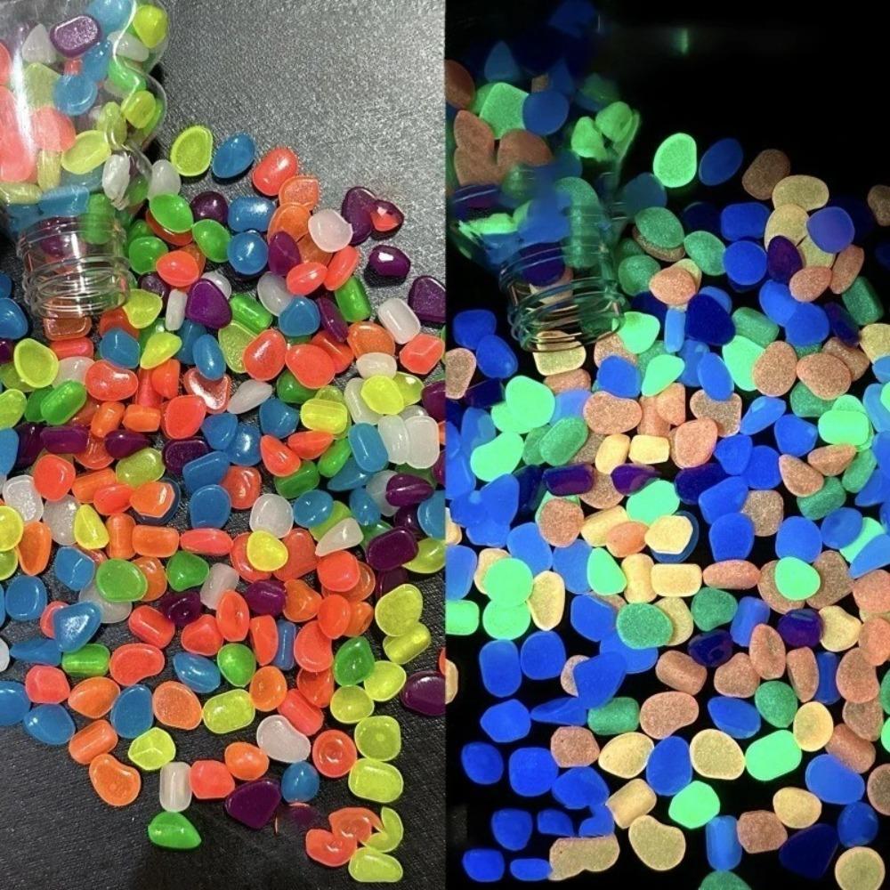 Leuchtsteine Leuchten im Dunkeln Kieselsteine Steine Fluoreszierende Steine für Aquarium Aquarien Wasserlandschaft Heimdeko 1cm