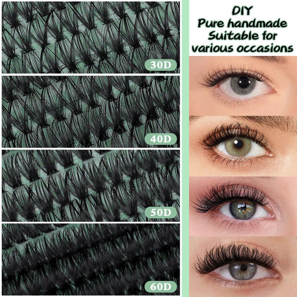 640 Tufts Diy Single Tufts Of False Eyelashes Natural Thick D-Song Segmented Grafting Eyelashes