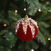 Luxury Holiday Tree Decorations Burgundy Velvet Christmas Ball Ornaments, 3.15 Inch Glitter Flocked Decorative Hanging Balls Decoration, Plastic