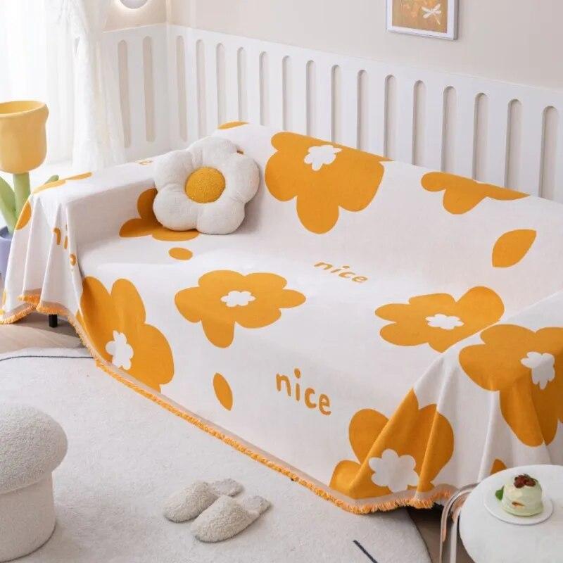 Throw Blanket Living Room Three Seats Sofa Position  Modern Throw Camping Picnic Blanket  Plum Blossom Sofa Cover Mat