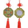 Fengshui Bagua Mirror for Home Protective and Positive Energy with Lion Biting Swords Chinese Knots Tassels Ornament