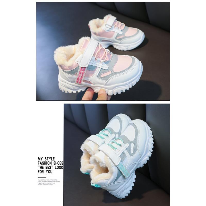 Sports Shoes for Girls Leather Cotton Warm Shoes for Boys Fall and Winter Students Big Kids Running Shoes for Kids Daddy Shoes