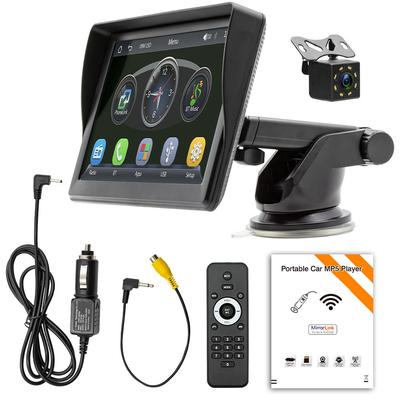 Portable 7" HD Touch Screen Multimedia Player  Compatible with  Wireless CarPlay Android Auto Mirror Link