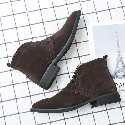 New Chelsea Boots Men Classic Boots Male Fashion Shoes Men Lace-up Casual Botas Black Brand Men Casual Shoes British Style Retro