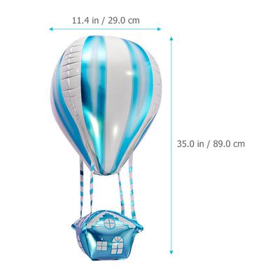 4 Pcs Hot Air Balloon Foil Decoration Aluminum Film Decorations Baby Toy Cake Topper Kids Birthday Party Helium