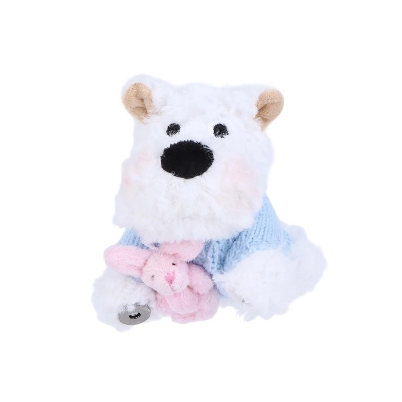 Kawaii West Highland Terrier Welpen Plüschtier Cartoon Magnetische Stoffpuppen Motorrad Elektrofahrrad Rückspiegel Anhänger Dekor