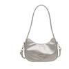 Niche texture underarm bag women, new summer messenger bag feeling cloud silver crescent shoulder bag