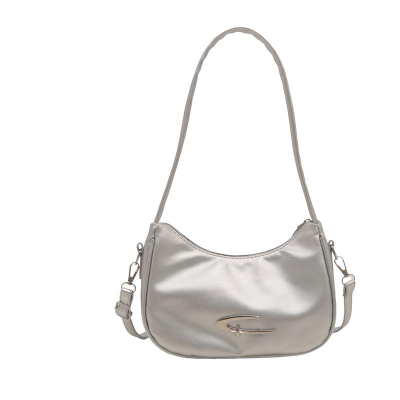 

Niche texture underarm bag women s 2025 new summer messenger bag high-end cloud silver crescent shoulder bag серебряный