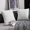 Modern Minimalist Moss Green Pillowcase Striped Velvet Decorative Cushion Sofa Living Room Bedroom