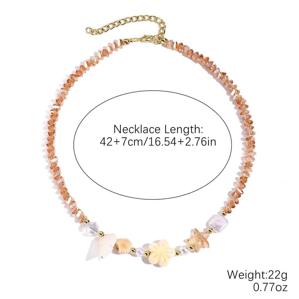 Seaside Elegance: Starfish & Shell Bead Bracelet with Oceanic Flair