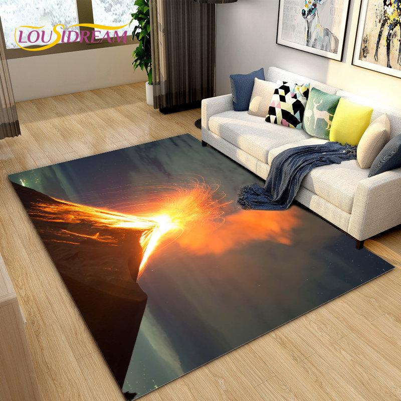 Volcanic Magma Series Area Rug Large,Carpet Rug for Living Room Bedroom Kitchen Doormat Decoration, Kids Play Non-slip Floor Mat
