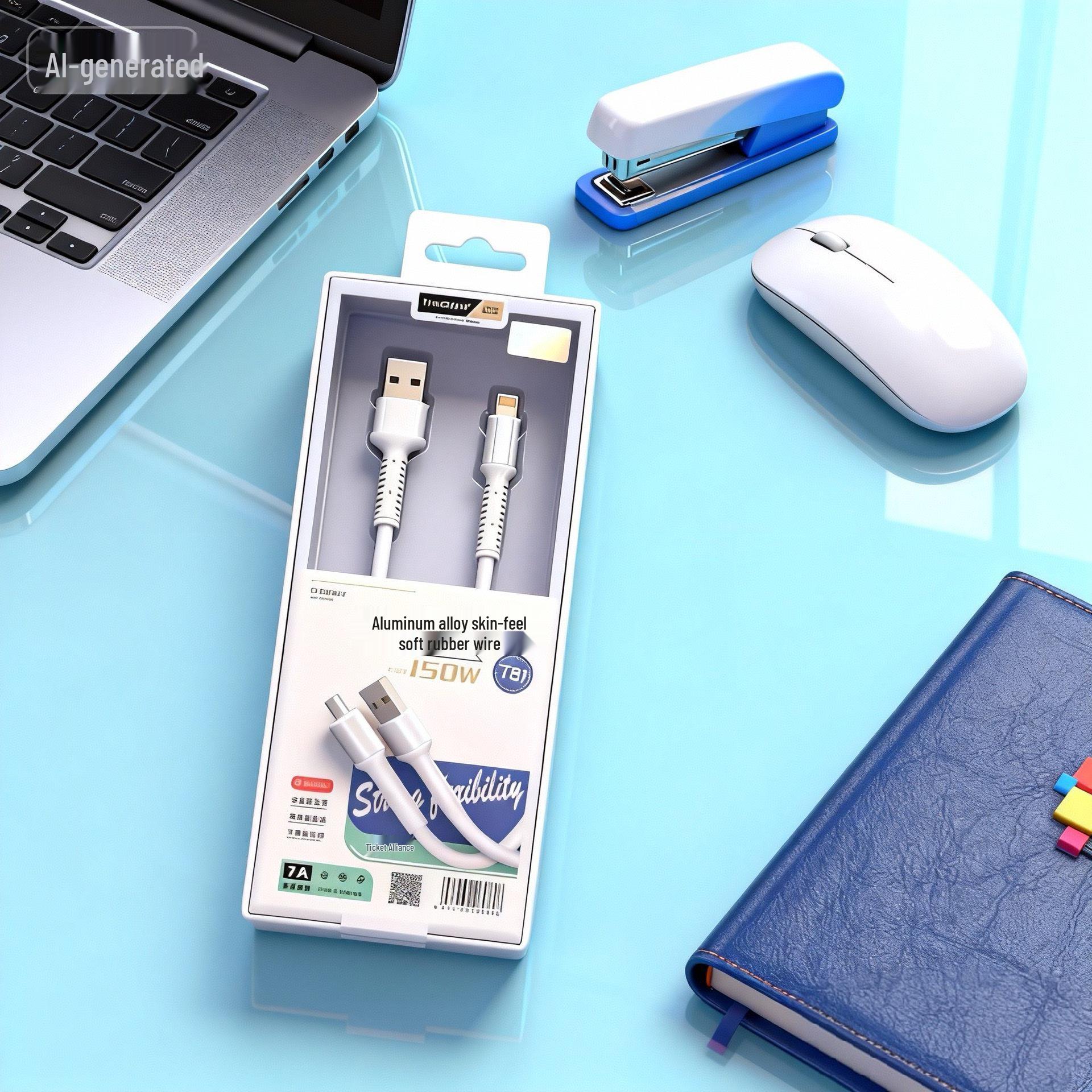 

Premium T81 Aluminum Alloy Type-C Data Cable: Skin-Soft Rubber, Bend-Resistant, 150W Fast Charging, Apple Compatible.