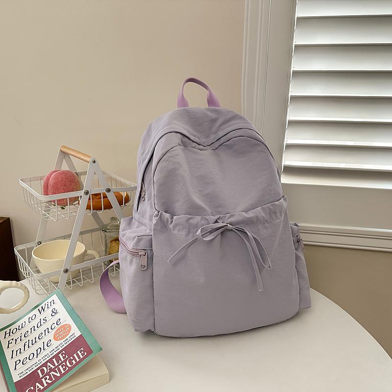 Small fresh schoolbag female college student simple solid color large capacity computer backpack casual commuting high school student backpack