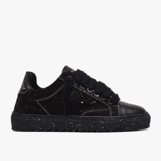 Thick Baseplate Shoes Men'S And Women'S Leather Color Matching Lace-Up Light Luxury Casual Shoes Versatile Trendy Sports Shoes